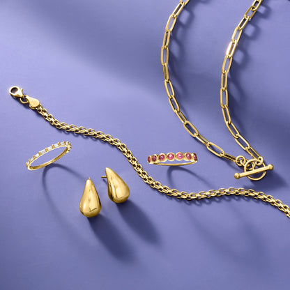 Pure Collection Italian 14K Yellow Gold Bismark-Link Bracelet for Women