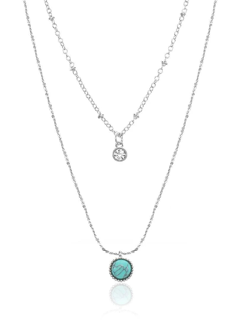 Women’s Silvertone Layered Necklace – 1-Piece Fashion Jewelry