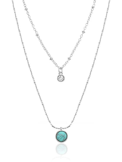 Women’s Silvertone Layered Necklace – 1-Piece Fashion Jewelry