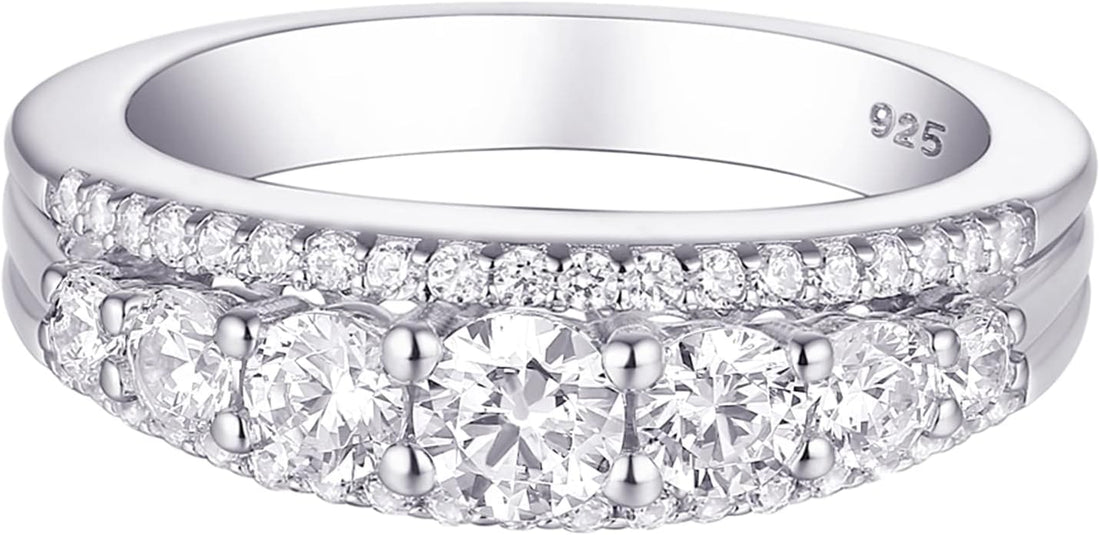 Eternity Wedding Band for Women – 1.13Ct Round AAAAA White CZ – 925 Sterling Silver Ring, Sizes 4-13