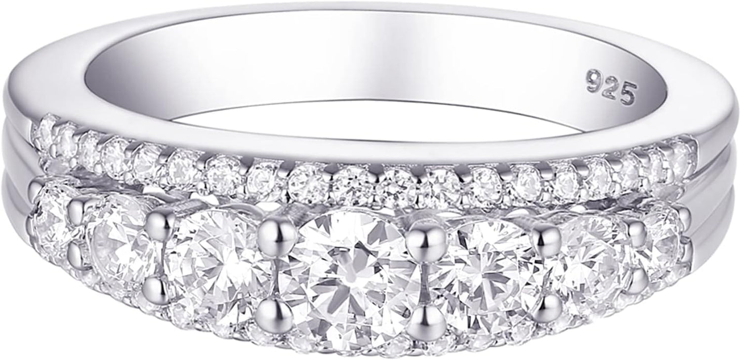 Eternity Wedding Band for Women – 1.13Ct Round AAAAA White CZ – 925 Sterling Silver Ring, Sizes 4-13