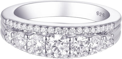 Eternity Wedding Band for Women – 1.13Ct Round AAAAA White CZ – 925 Sterling Silver Ring, Sizes 4-13