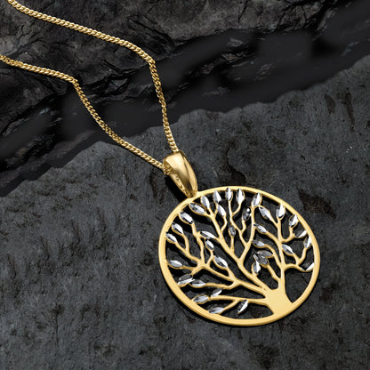 Italian 18Kt Gold over Sterling Cut-Out Tree of Life Pendant Necklace – Women’s Fine Jewelry