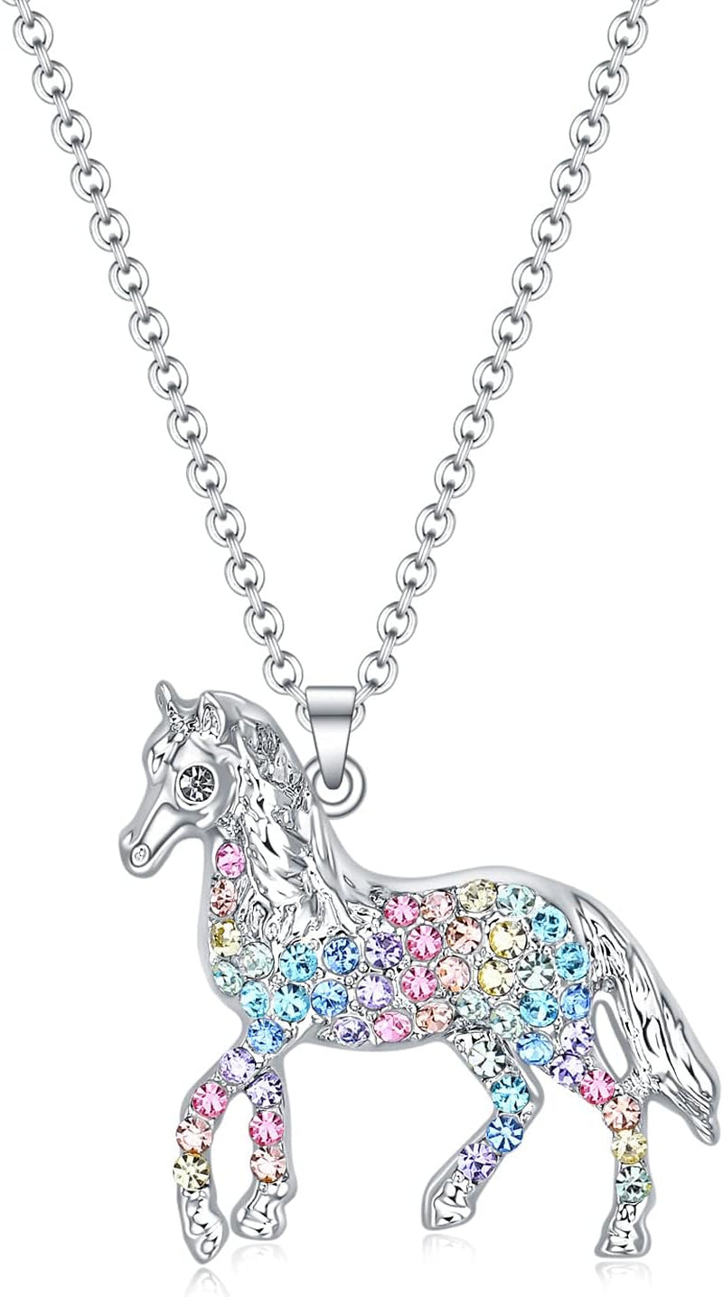Sterling Silver Horse Necklace – Elegant Animal Jewelry Gift for Women