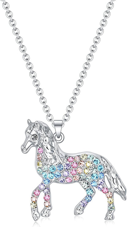 Sterling Silver Horse Necklace – Elegant Animal Jewelry Gift for Women