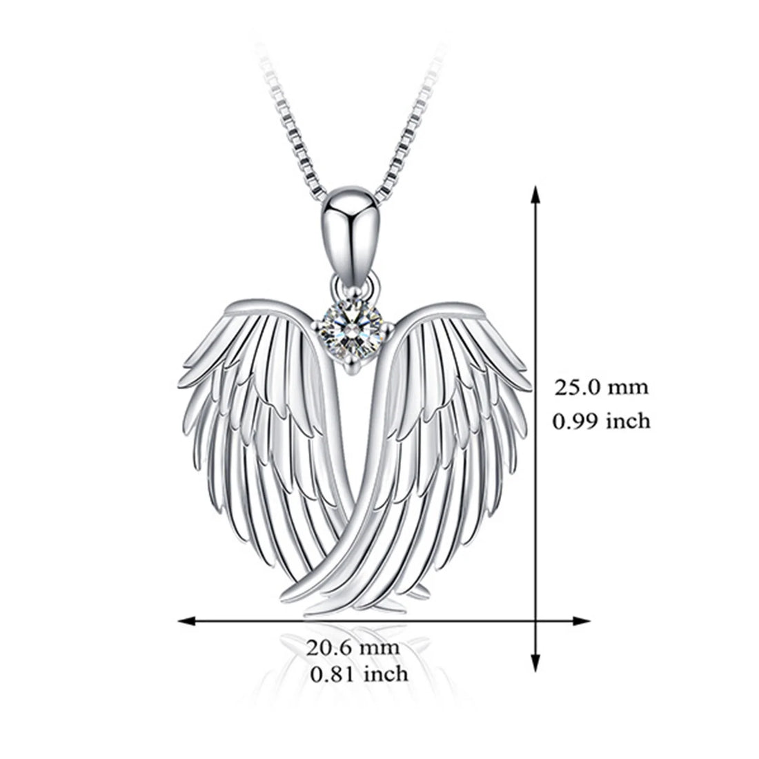 Clearance! Angel Wings Necklace for Women – 925 Silver Guardian Pendant with Birthstone – Meaningful Jewelry Gift