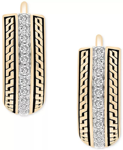 Men’s Diamond Thick Hoop Earrings (1/5 Ct. T.W.) in 14K Gold-Plated Sterling Silver, 1/2&quot;