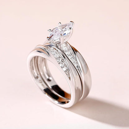 Bridal Wedding &amp; Engagement Ring Set for Women – 925 Sterling Silver with 1.6Ct Center Stone + 0.32Ct Side Accents