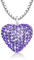 925 Sterling Silver Cremation Necklace – CZ Heart Urn Pendant Memorial Jewelry for Pet or Human Ashes, Gift for Women