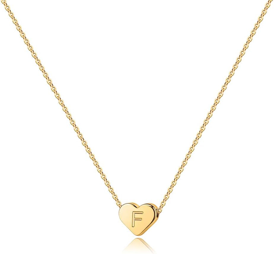 Heart Initial Necklaces for Women &amp; Girls – 14K Gold Filled: