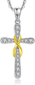Infinity Cross Necklace for Women & Men – Sterling Silver Tone Religious Pendant – Christian Faith Jewelry Gift