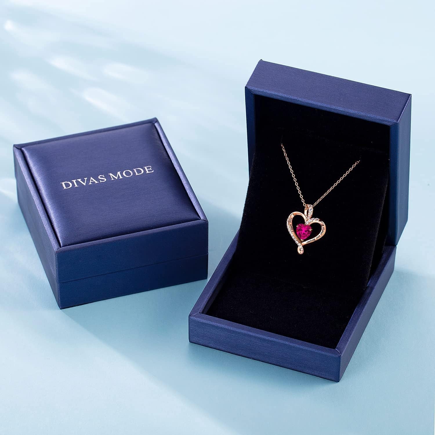 A timeless heart necklace with personalized birthstone sparkle—crafted for love and lasting memories.
