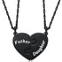 💞 Father and Daughter Heart Matching Necklace Set for 2 – Stainless Steel Pendant Necklace | Daughter to Dad Gift