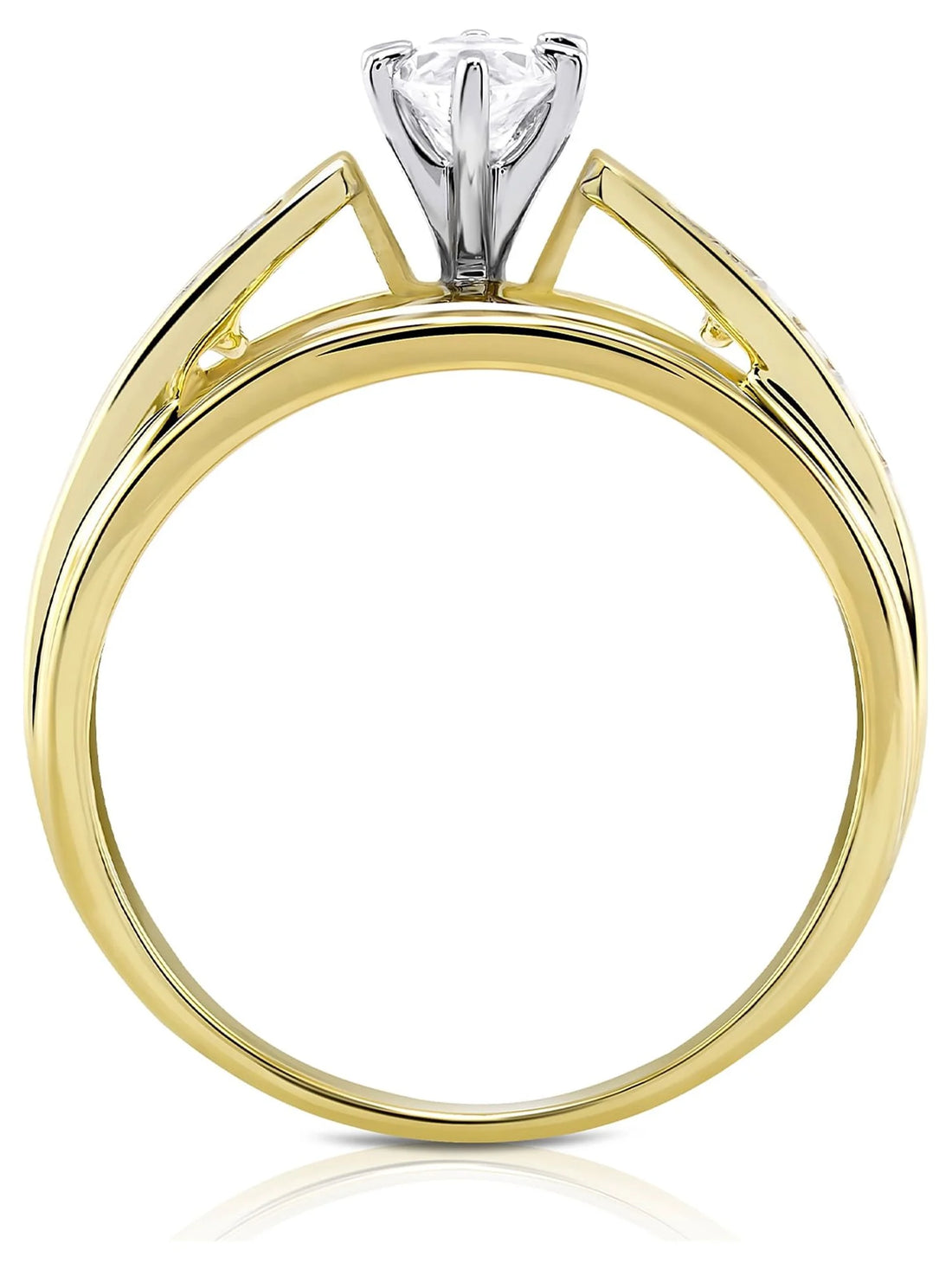 10K Yellow Gold Simulated Diamond Marquise Engagement Ring – Brilliance Fine Jewelry