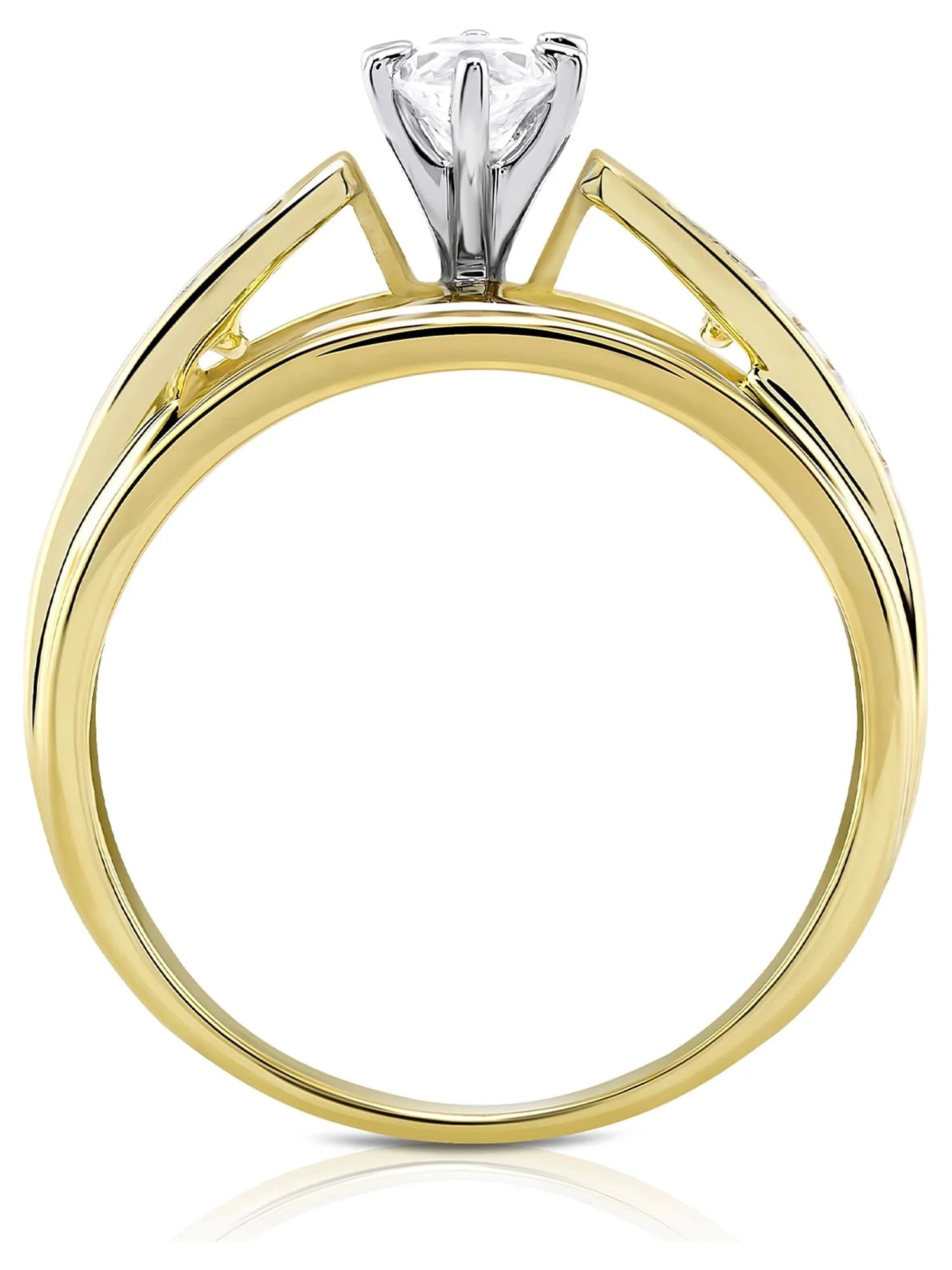 10K Yellow Gold Simulated Diamond Marquise Engagement Ring – Brilliance Fine Jewelry
