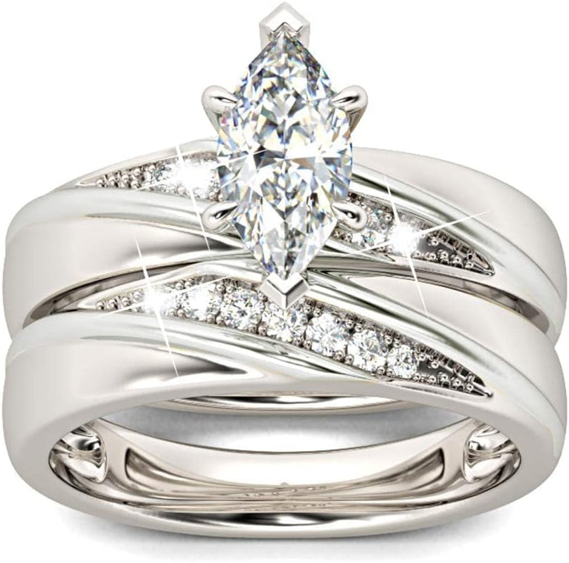 Bridal Wedding &amp; Engagement Ring Set for Women – 925 Sterling Silver with 1.6Ct Center Stone + 0.32Ct Side Accents