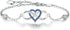 925 Sterling Silver “Something Blue” Gemstone & Pink Cubic Zirconia Infinity Heart Charm Bracelet – Wedding Jewelry Gift for Women, Wife, Mom