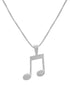 Men’s Diamond Pavé Music Note Pendant Necklace – 1/4 Ct. T.W., Sterling Silver, 22" Chain