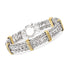 Two-Tone Double Wheat-Link Bracelet – Sterling Silver & 14K Gold Over Sterling, Women’s Adult