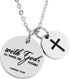 Bible Verse Necklace with Cross Charm – Confirmation Pendant Gift, Scripture Jewelry for Women