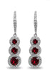 Sterling Silver Journey Halo 3-Stone Dangle Leverback Earrings – Genuine & Synthetic Gemstones for Women