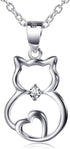 Cat Necklace – Sterling Silver Animal Pendant Necklace for Women | Cute & Elegant Jewelry Gift