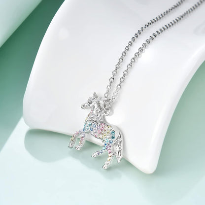 Sterling Silver Horse Necklace – Elegant Animal Jewelry Gift for Women
