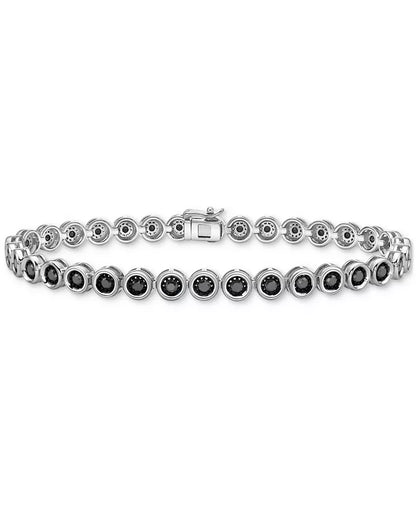 Men’s Black Diamond Tennis Bracelet – 3-1/2 Ct. T.W., Sterling Silver