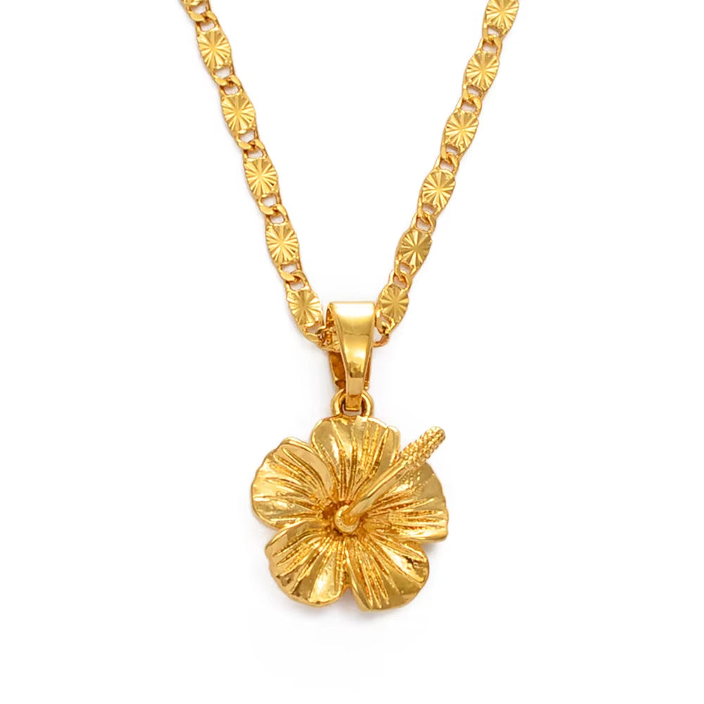 Hawaiian Hibiscus Flower Pendant Necklace – Sterling Silver Symbol of Love, Culture &amp; Tropical Beauty