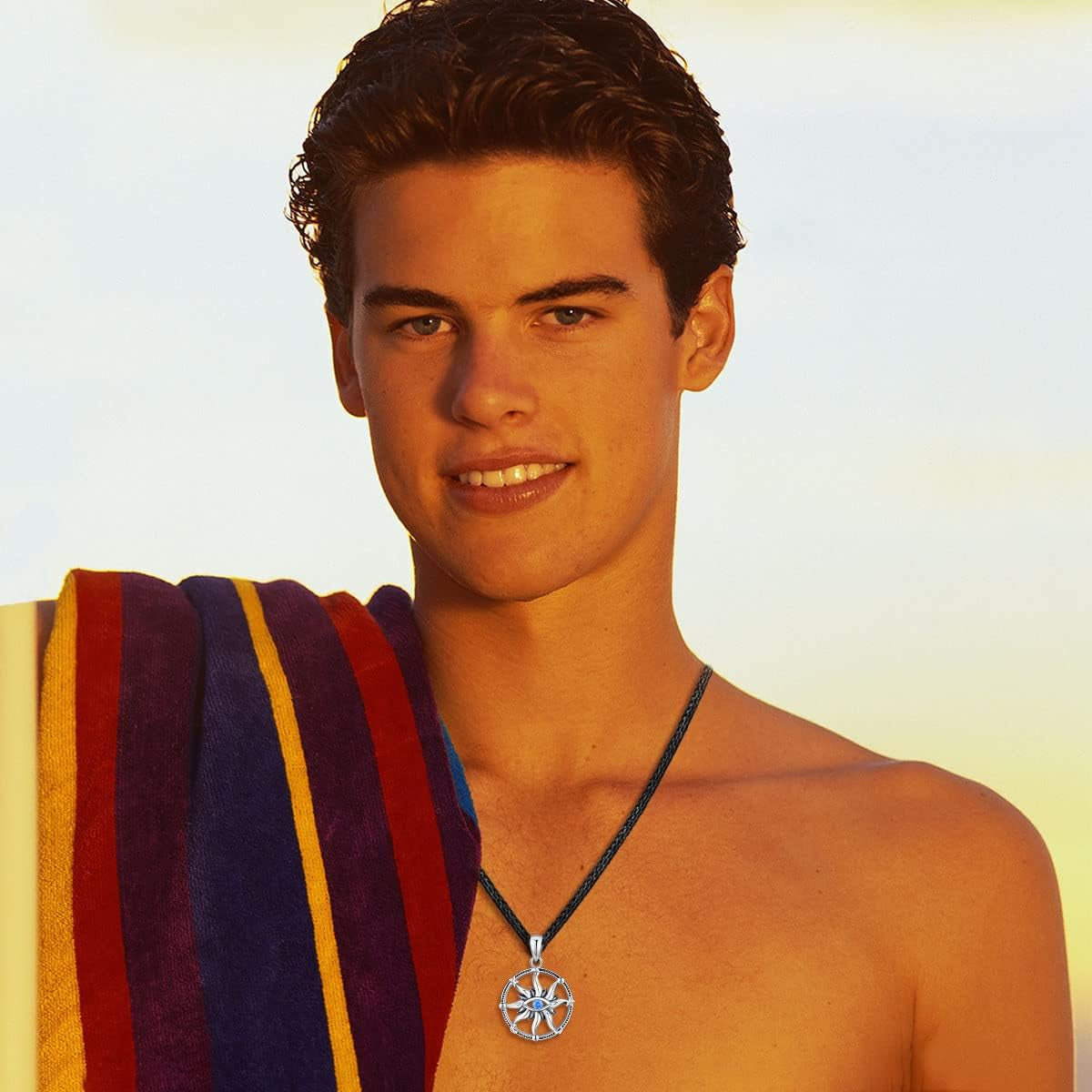 Viking Valknut Necklace for Men &amp; Women – 925 Sterling Silver Pendant with Runes &amp; Vegvisir Symbol