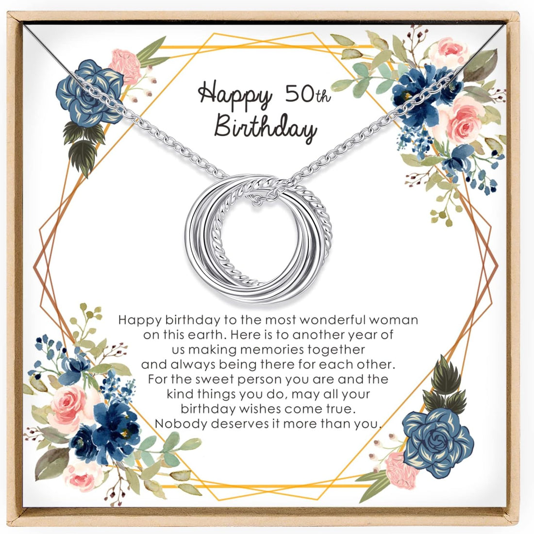 Sterling Silver 50th Birthday Necklace for Women – Meaningful Birthday Gift for Her