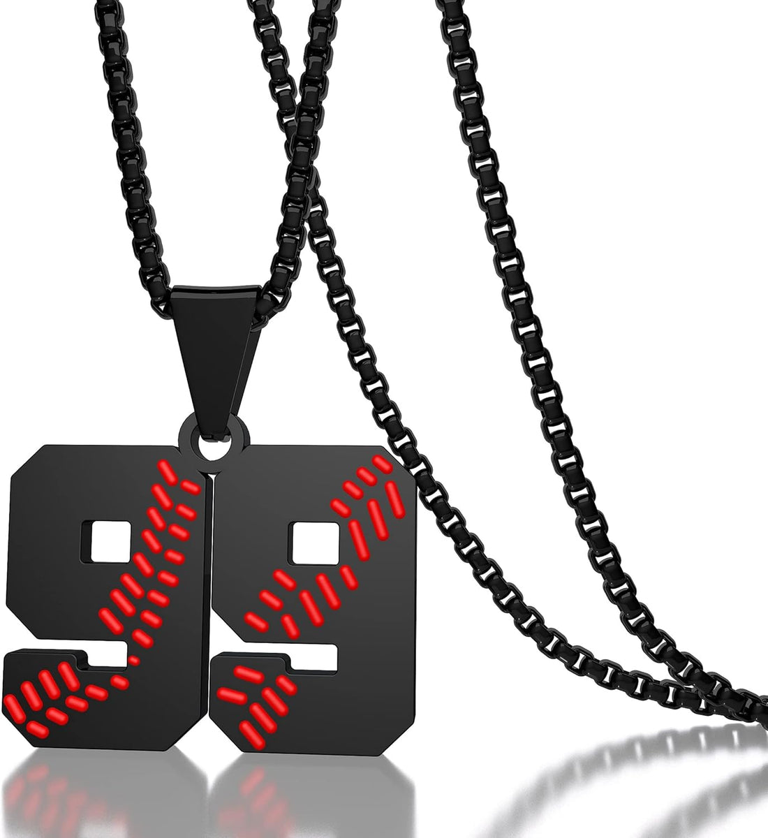 Inspiration Baseball Necklace – Stainless Steel Chain with Number Pendant, Gift for Boys &amp; Girls
