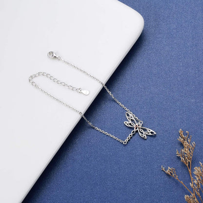 🐉 Sterling Silver Dragonfly Bracelet for Women