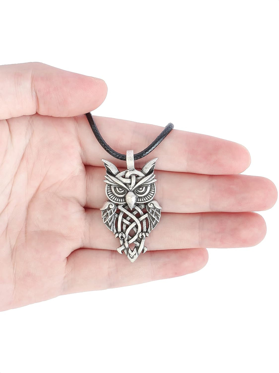 Antique Owl Necklace – Animal Totem Pendant Jewelry Gift for Men &amp; Women