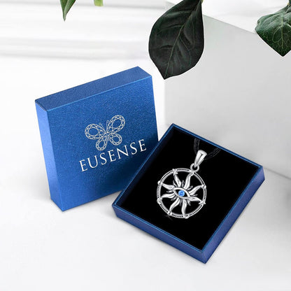 Viking Valknut Necklace for Men &amp; Women – 925 Sterling Silver Pendant with Runes &amp; Vegvisir Symbol