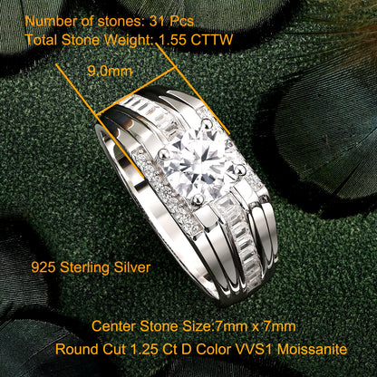 Newshe Genuine 925 Sterling Silver Men&