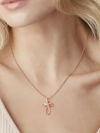925 Sterling Silver Cross &amp; Infinity Necklace for Women – CZ Pendant Gift for Girlfriend or Mom