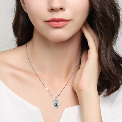 925 Sterling Silver Owl Pendant Necklace – “I Love You 100 Languages” Love Owl Jewelry Gift for Women &amp; Girlfriend