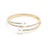 Elegant Spiral Rhinestone Bracelet with Pearls – Adjustable Crystal Cuff Bangle for Women