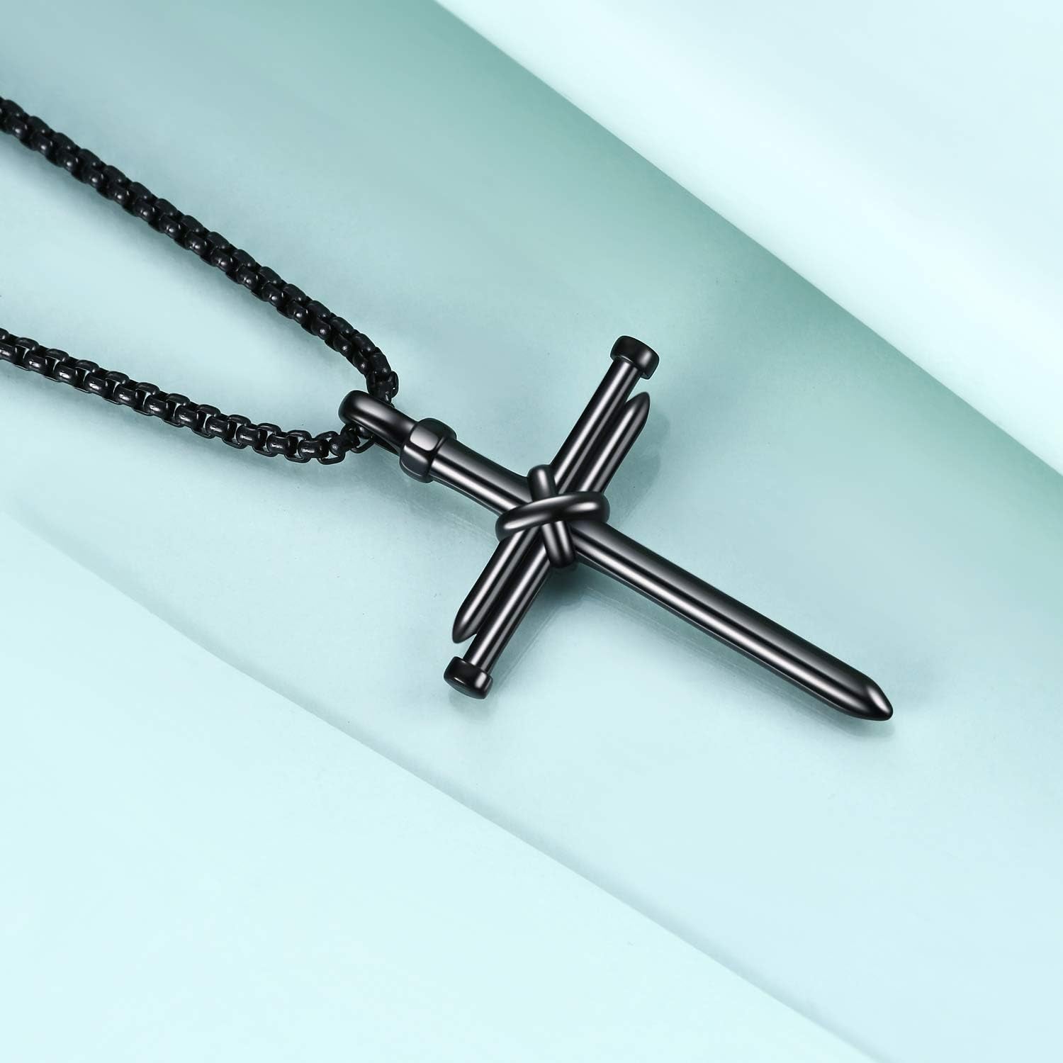 Men’s Nail Cross Necklace – Stainless Steel Christian Pendant Jewelry Gift