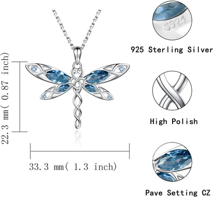 🐉 Sterling Silver Dragonfly Necklace for Women