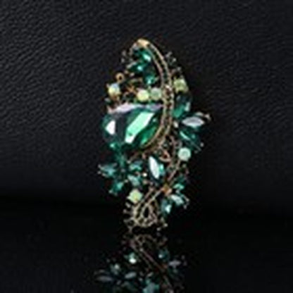 Ezing 4-Piece Large Rhinestone Crystal Brooch Set – Fashion Green Statement Pins