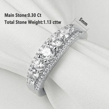 Eternity Wedding Band for Women – 1.13Ct Round AAAAA White CZ – 925 Sterling Silver Ring, Sizes 4-13