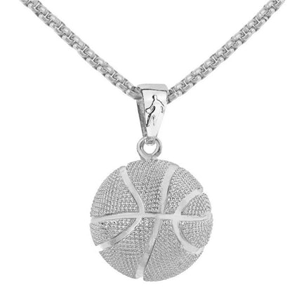 🏀 Christmas Deals – Basketball Pendant Necklace Stainless Steel Hollow Ball Sports Jewelry Gift for Men, Women &amp; Teens