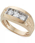 Men’s 1 Ct. T.W. Diamond Trinity Ring in 10K Gold – Bold Statement Ring of Strength, Unity & Faith
