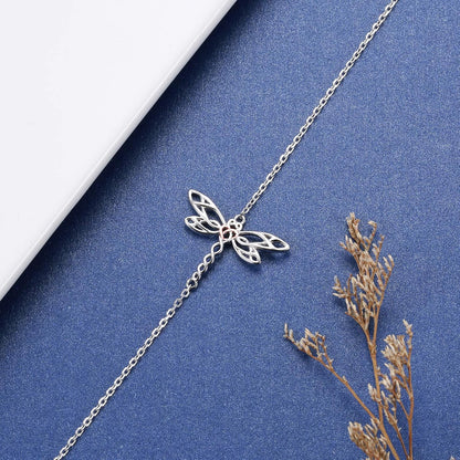 🐉 Sterling Silver Dragonfly Bracelet for Women