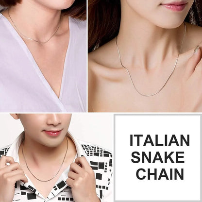 1.0mm Thin Stainless Steel Snake Chain Necklace – Silver Tone, Lobster Clasp, 18&quot;–30&quot; Unisex Jewelry Gift for Men &amp; Women