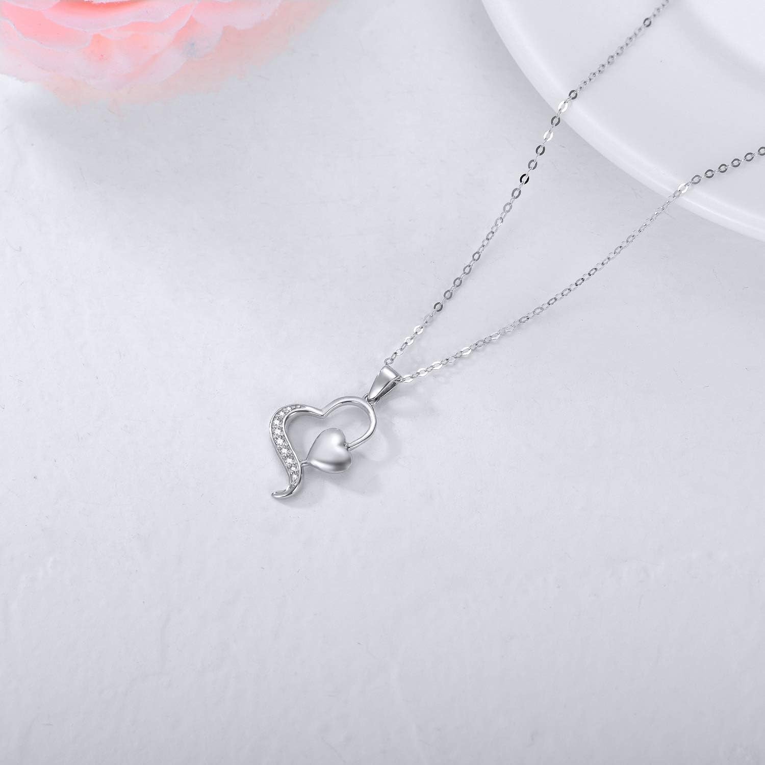 14K Gold Diamond Heart Pendant Necklace – 0.1 Ct Fine Jewelry for Women, Anniversary &amp; Love Gift, 16–18 Inch