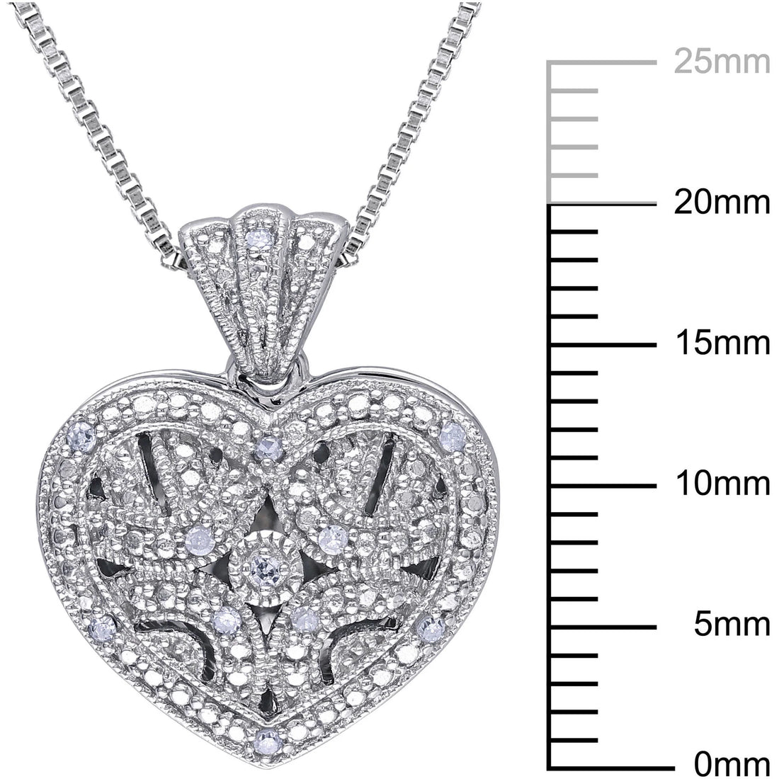 Women’s Diamond Sterling Silver Necklace – Elegant Sparkling Pendant Jewelry