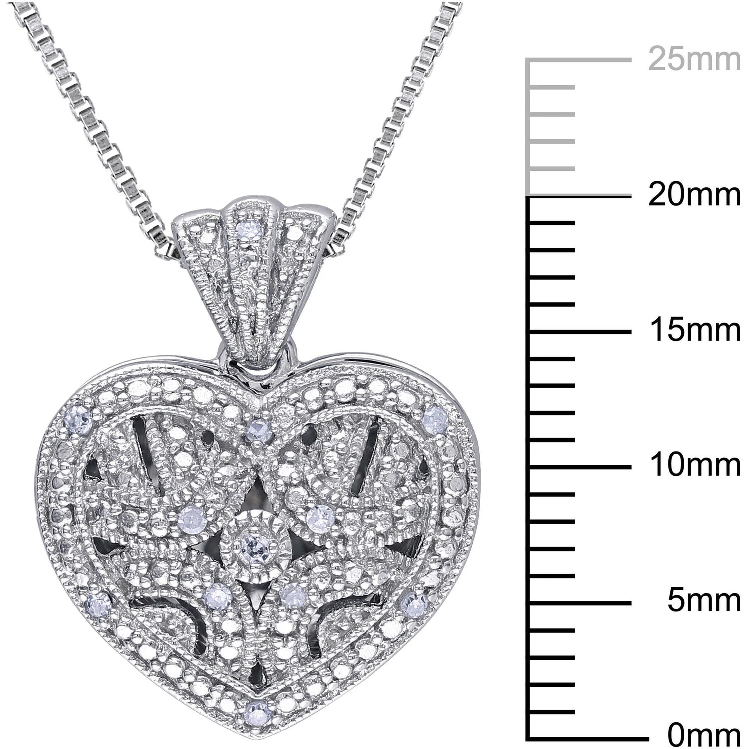 Women’s Diamond Sterling Silver Necklace – Elegant Sparkling Pendant Jewelry